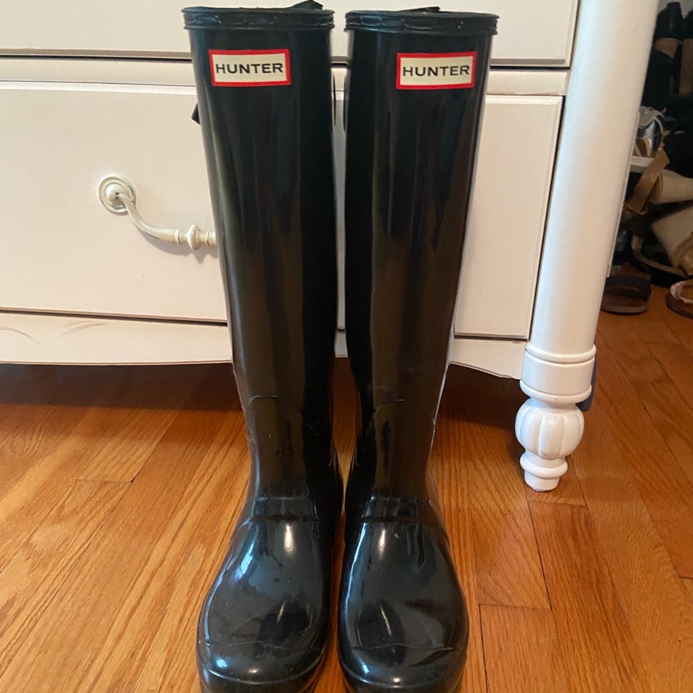 Black Tall Hunter Rain Boots